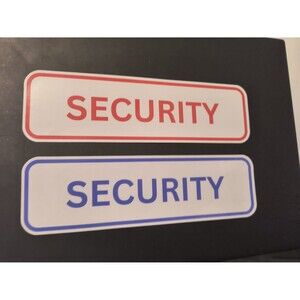 Security Sign Sticker Vinyl Decal Blue Red Wall Door Window Waterproof (2 Pack)